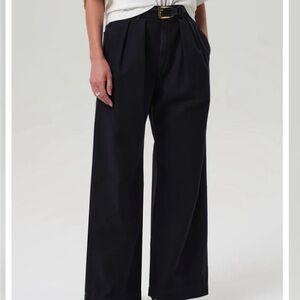 Citizens Of Humanity “Petra” Wide-Leg Navy Chinos